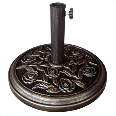 International Concepts Rose Designed Umbrella Stand in Bronze Finish