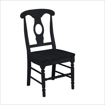 International Concepts Empire Wood Side Chair in Black Finish (Set of Two)