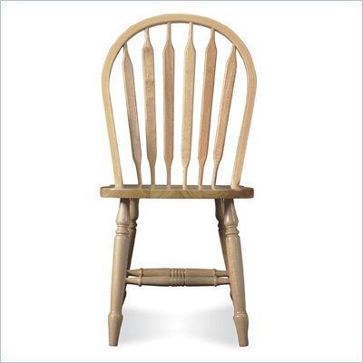 International Concepts Arrowback Windsor Wood Side Chair in Natural Finish