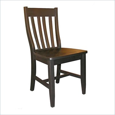 International Concepts Schoolhouse Wood Side Chair in Black Finish (Set of Two)