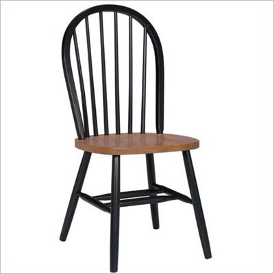 International Concepts Windsor Wood Side Chair in Black and Cherry Finish