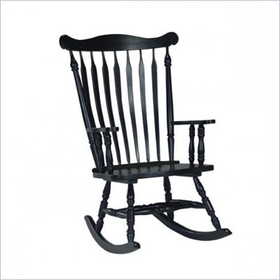 International Concepts Solid Wood Rocking Chair in Antique Black