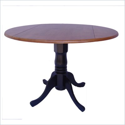 International Concepts Dual Drop Leaf Dining Table in Black and Cherry