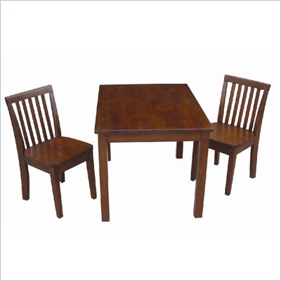 International Concepts 3 Piece Mission Table Set in Cottage Oak