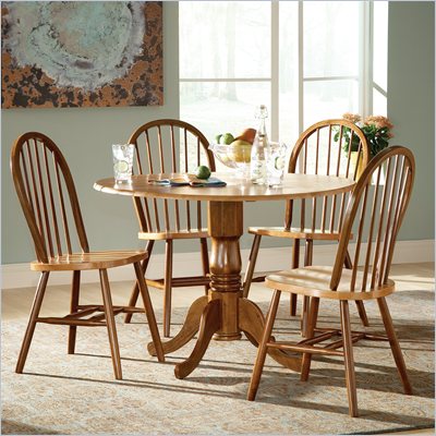International Concepts 5 Piece Round Dining Set in Cinnamon/Espresso