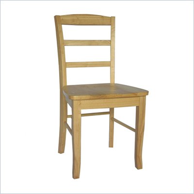International Concepts Madrid Ladderback Wood Side Chairs in Natural Finish (Set of 2)