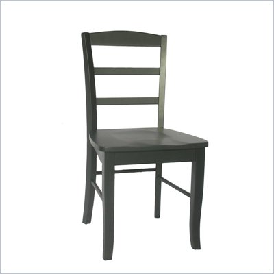 International Concepts Madrid Ladderback Wood Side Chairs in Black (Set of 2)