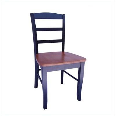 International Concepts Madrid Wood Side Chairs in Black and Cherry Finish (Set of 2)