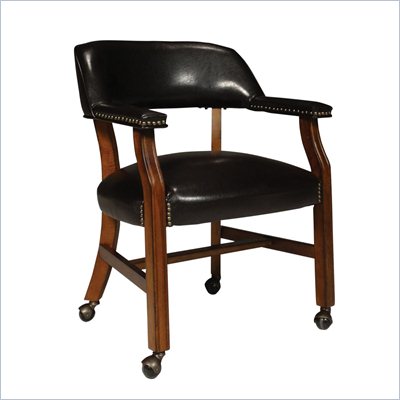 Furniture Casters Antique on Rockwood Vinyl Arm Chair With Casters In Antique Cherry   D351 603c