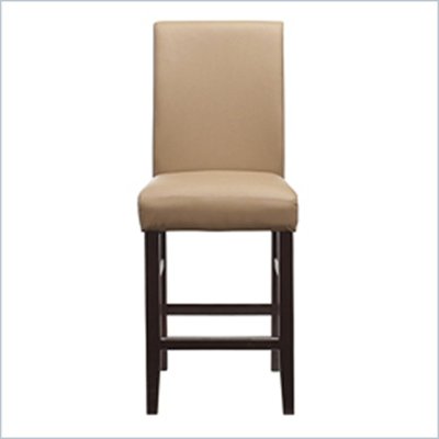 International Concepts Java Vinyl Parson Counter Height Stool in Rich Mocha Finish