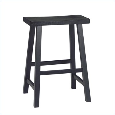 International Concepts 24" Saddleseat Counter Stool in Distressed Black