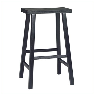 International Concepts 29" Saddleseat Bar stool in Distressed Black