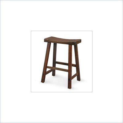 International Concepts 24" Saddleseat Counter Stool in Distressed Walnut
