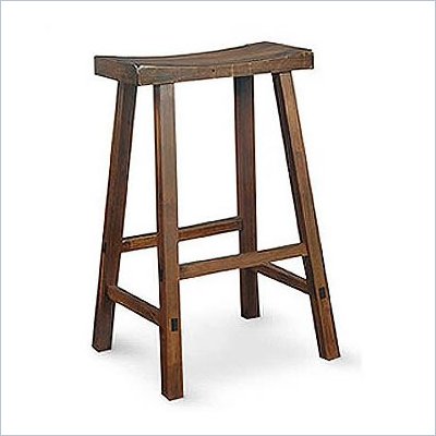 International Concepts 29" Saddleseat Counter Bar stool in Distressed Walnut