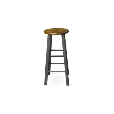 International Concepts 24" Round Top Counter Stool in Black and Cherry