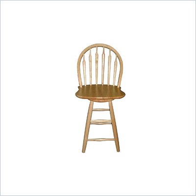 International Concepts 24" Windsor Arrowback Swivel Counter Stool in Natural
