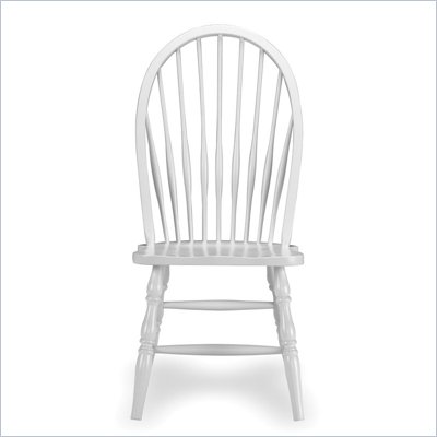 International Concepts Simply Linen Tall Windsor Wood Side Chair in White Linen Finish