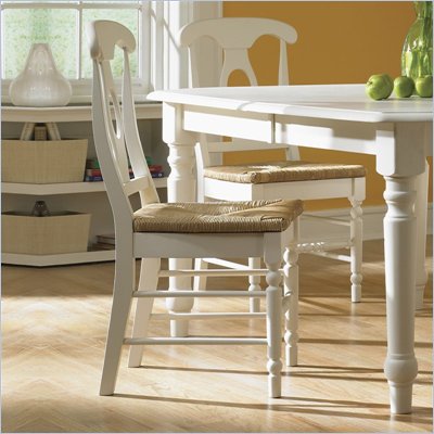 International Concepts Simply Linen Empire Wood Side Chair in White Linen (Set of 2)