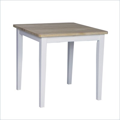 International Concepts Square Casual Dining Table in White and Natural Finish