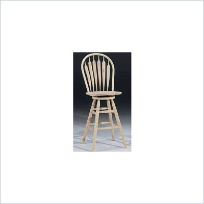 International Concepts 30" Steambent Unfinished Arrow Windsor Swivel Stool
