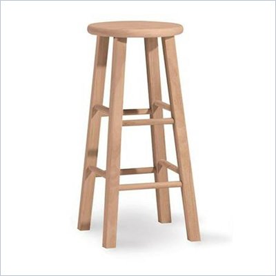 International Concepts 30"H Round Top Unfinished Bar Stool