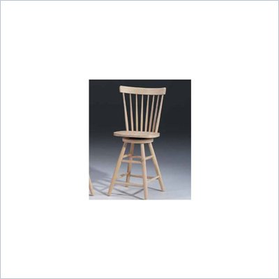 International Concepts 24 inch Copenhagen Unfinished Swivel Stool