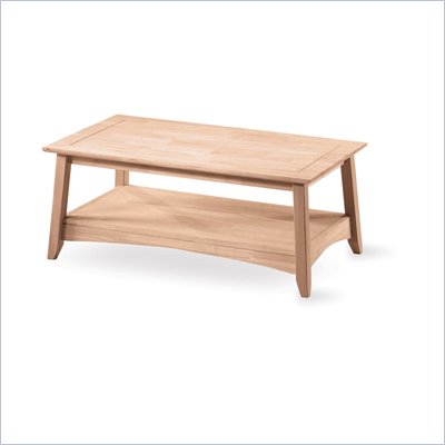 International Concepts Whitewood Bombay Rectangular Coffee Table
