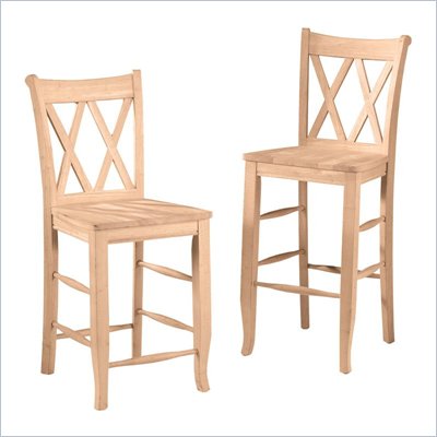 International Concepts 24" Double "X" Unfinished Stool