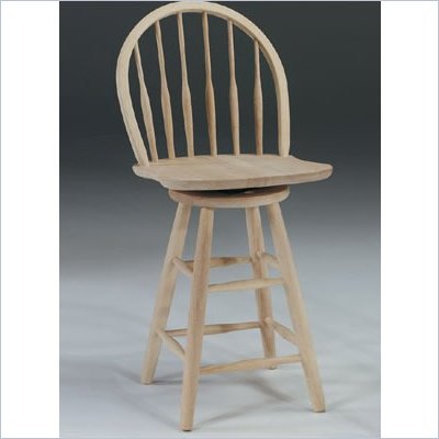 International Concepts 24" Spindleback Windsor Unfinished Swivel Bar Stool