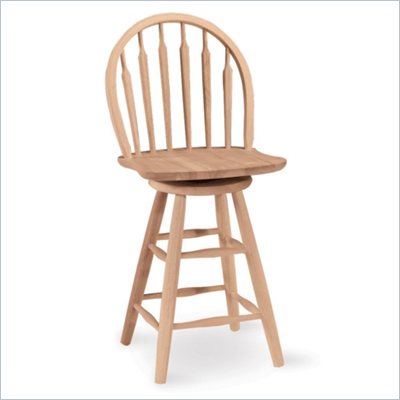 International Concepts 24" Unfinished Arrowback Windsor Swivel Stool