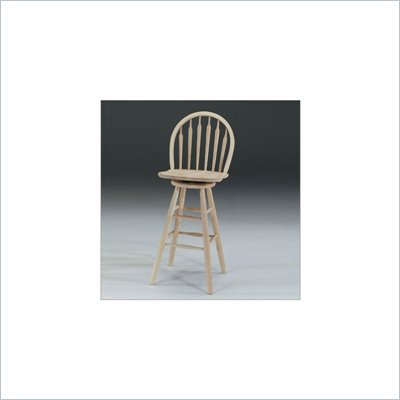 International Concepts 30" Arrowback Windsor Unfinished  Swivel Stool