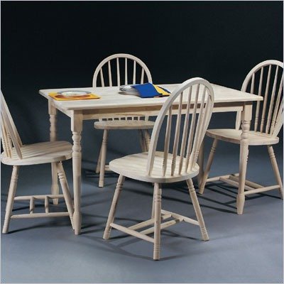 International Concepts Farmhouse Unfinished Casual Dining Table with Turned Legs