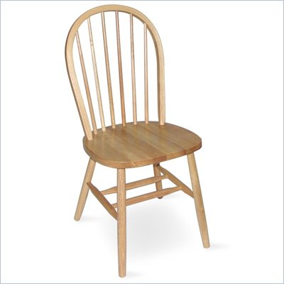International Concepts 37" Spindleback Windsor Wood Side Chair in Natural Finish 