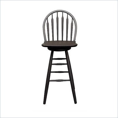 International Concepts 30" Windsor Arrowback Swivel Bar Stool in Black