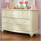 Lea Jessica McClintock Romance 7 Drawer Double Dresser with Antique White Wood Finish