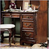 Lea Jessica McClintock Heirloom 4 Drawer Wood Student Desk in Dark Cherry Wood