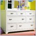 Lea Freetime 6 Drawer Double Dresser in White