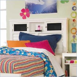 Lea Freetime Twin Size 3/3 Bookcase Headboard in Aspen White Finish
