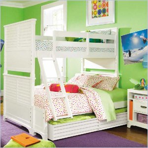 Lea Freetime Wood Bunk Bed in White Finish