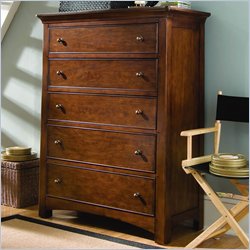 Lea Elite Crossover 5 Drawer Chest in Burnished Cherry Finish
