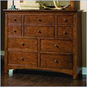 Lea Elite Crossover 10 Drawer Bureau Double Dresser in Burnished Cherry Finish