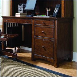 Lea Elite Crossover Wood Top Desk in Burnished Cherry Finish