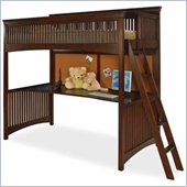 Lea Elite Crossover Wood Frame Loft Bed in Burnished Cherry Finish