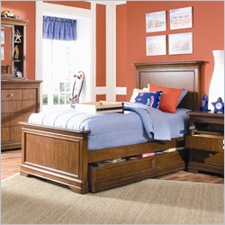 Lea Elite Classics Twin Panel Bed in Brown Cherry Finish
