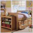 Lea Austins Kids Wood Captain's Bed 5 Piece Bedroom Set in Medium Brown Oak