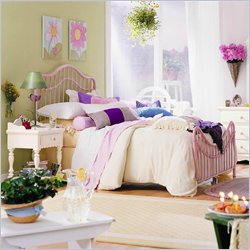Lea Spring Garden Kids Metal Bed 3 Piece Bedroom Set