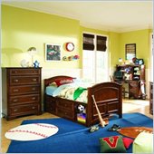 Lea Deer Run Kids Wood Captain's Bed 3 Piece Bedroom Set in Brown Cherry