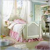 Lea Emma's Treasure Kids Wood Mansion Panel Bed 4 Piece Bedroom Set in Vintage White