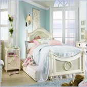 Lea Emma's Treasure Kids Wood Poster Bed 3 Piece Bedroom Set in Vintage White