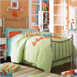 Lea Elation Kids Brushed Pewter Metal Bed 4 Piece Bedroom Set